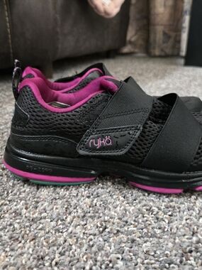 Ryka Black and Pink Women's Slip-On Athletic Sneakers